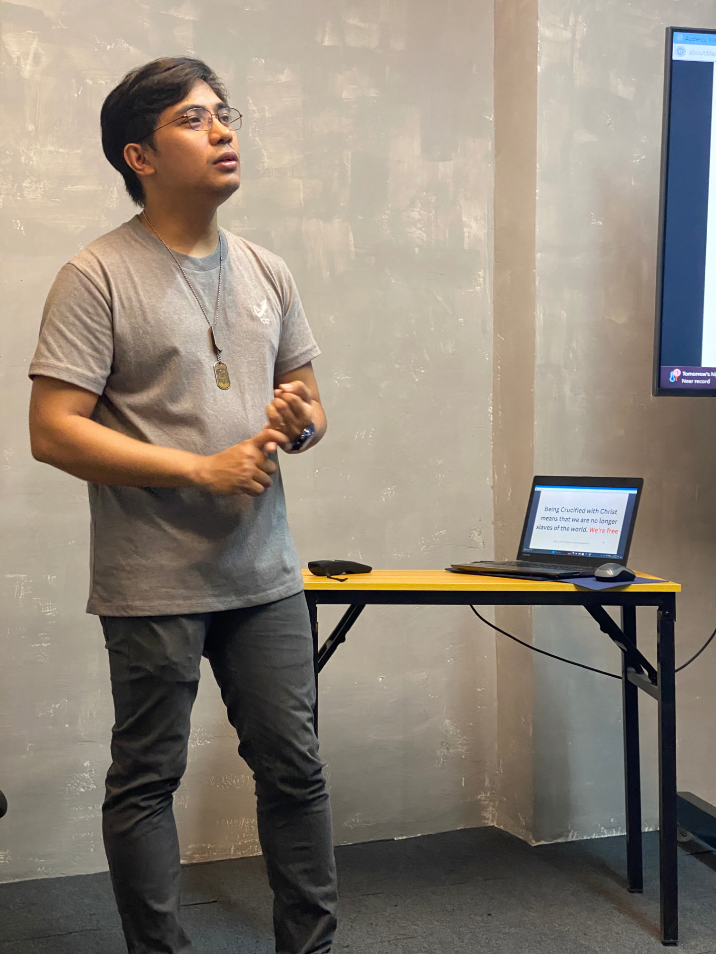 Team member presenting growth strategy